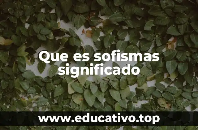 Que es sofismas significado