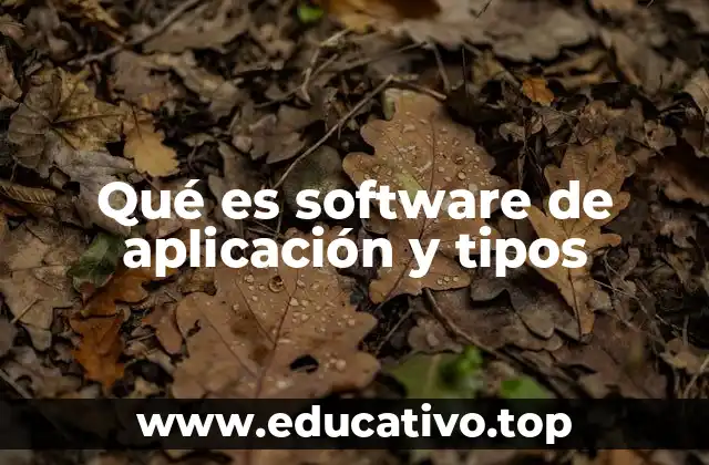 Qué es software de aplicación y tipos