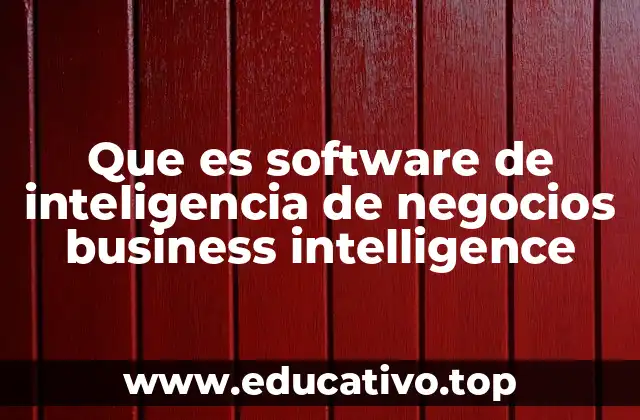 Que es software de inteligencia de negocios business intelligence
