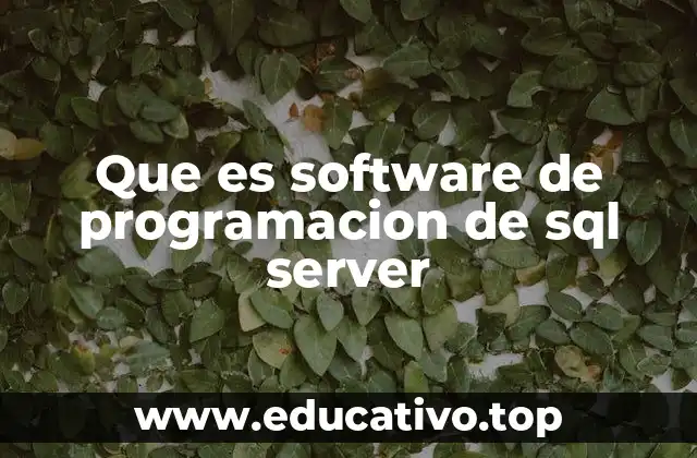 Que es software de programacion de sql server