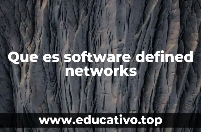 Que es software defined networks