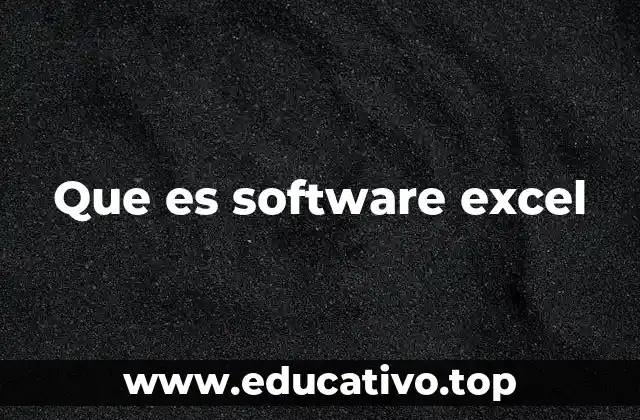 Que es software excel