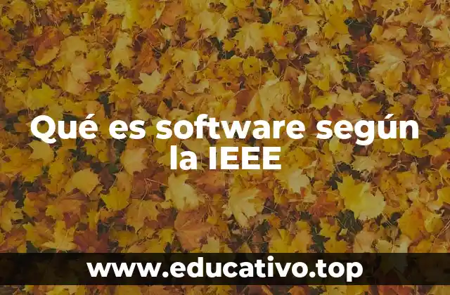 Qué es software según la IEEE