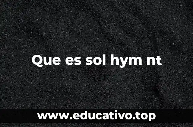 Que es sol hym nt