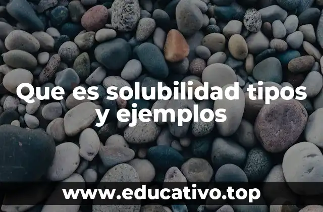 Que es solubilidad tipos y ejemplos