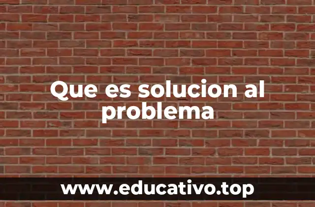 Que es solucion al problema