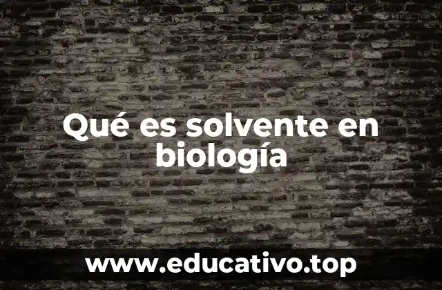 Qué es solvente en biología