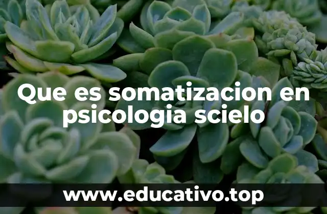 Que es somatizacion en psicologia scielo