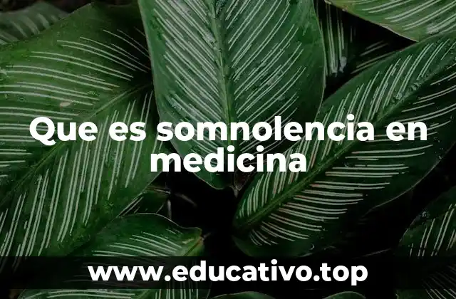 Que es somnolencia en medicina