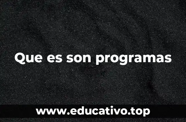 Que es son programas