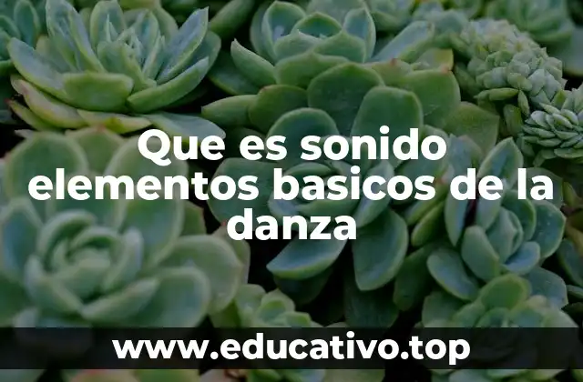 Que es sonido elementos basicos de la danza