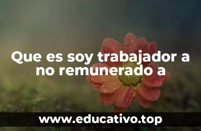 El rol del trabajador no remunerado en el tejido laboral