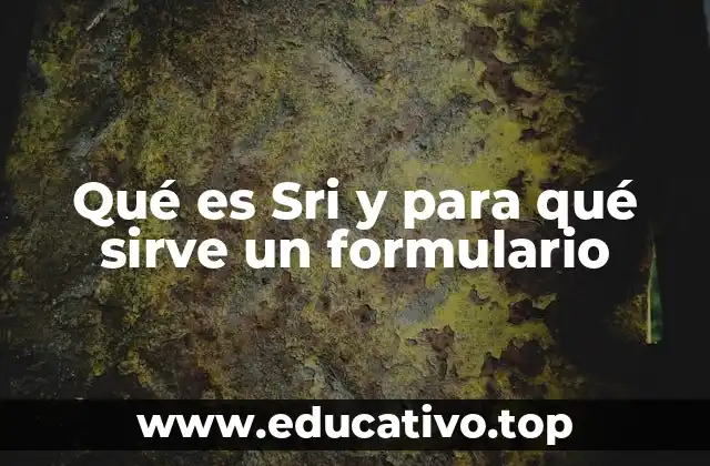 Qué es Sri y para qué sirve un formulario