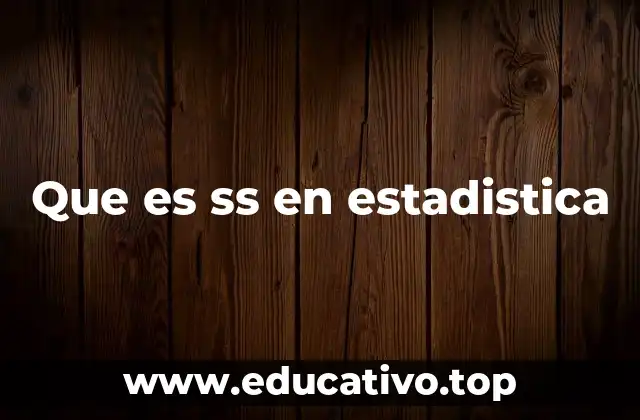 Que es ss en estadistica