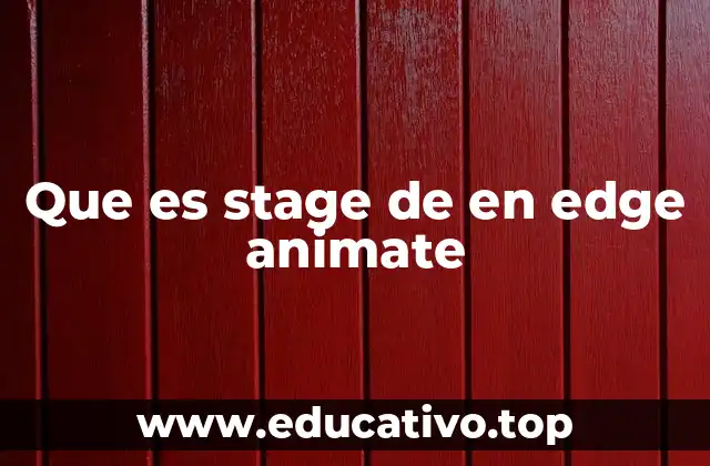Que es stage de en edge animate