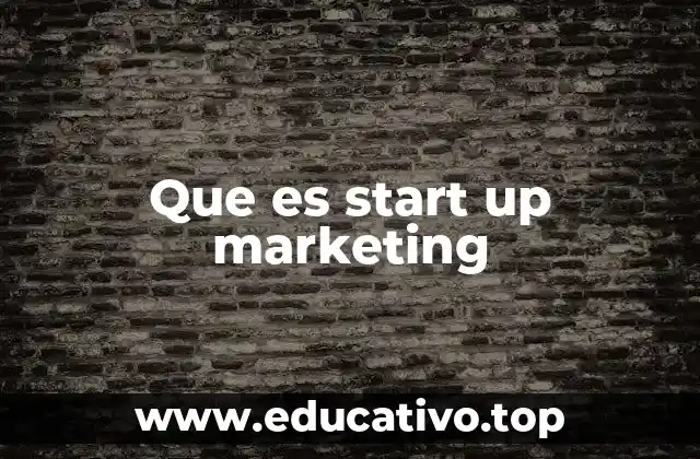Que es start up marketing