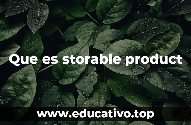 Que es storable product