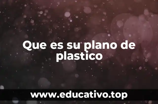 Que es su plano de plastico