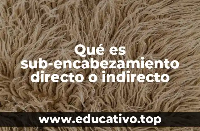 Qué es sub-encabezamiento directo o indirecto