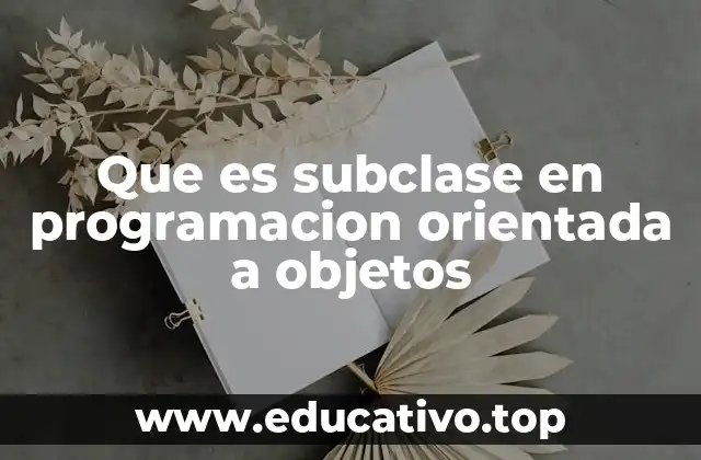 Que es subclase en programacion orientada a objetos