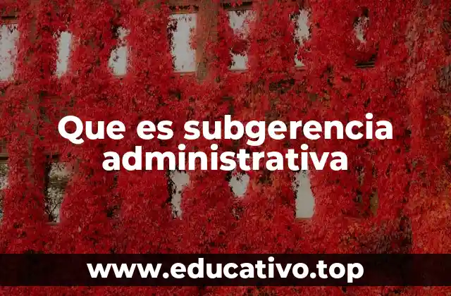 Que es subgerencia administrativa
