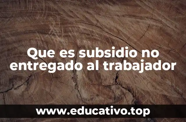 Que es subsidio no entregado al trabajador