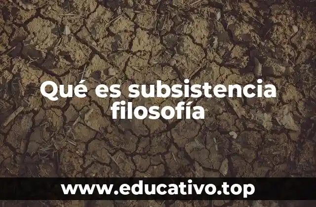 Qué es subsistencia filosofía