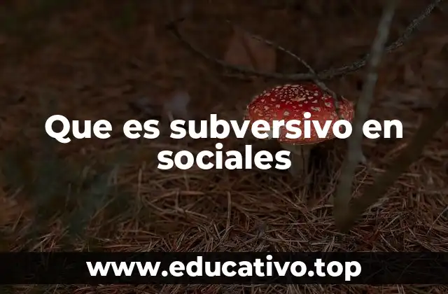 Que es subversivo en sociales