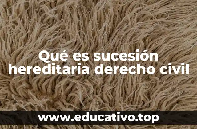 Qué es sucesión hereditaria derecho civil