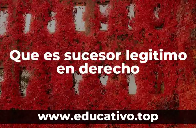 Que es sucesor legitimo en derecho