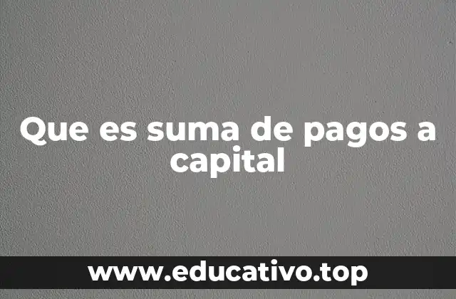 Que es suma de pagos a capital