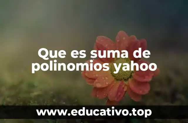 Que es suma de polinomios yahoo