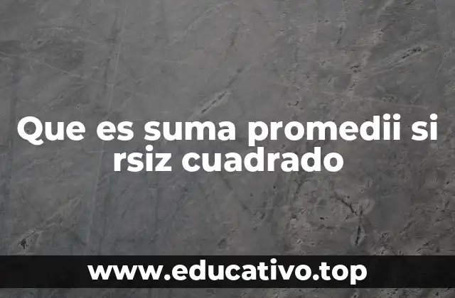 Que es suma promedii si rsiz cuadrado