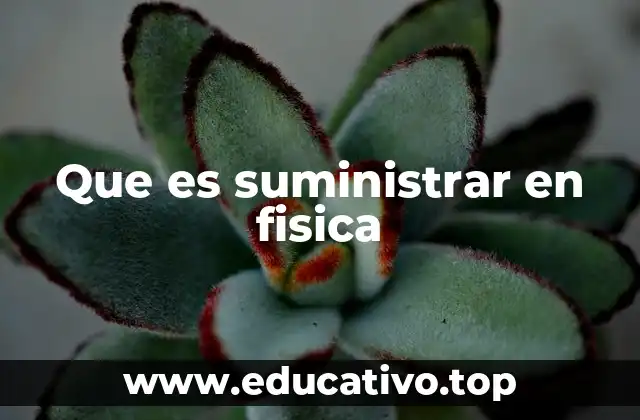 Que es suministrar en fisica