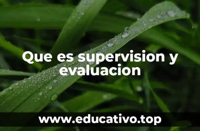 Que es supervision y evaluacion