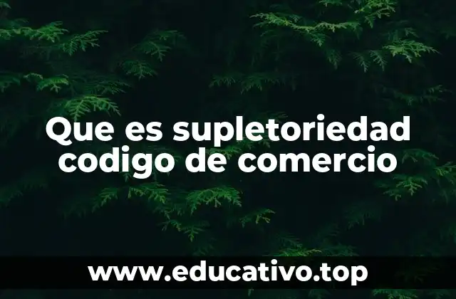 Que es supletoriedad codigo de comercio