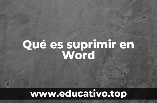 Qué es suprimir en Word