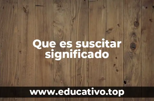 Que es suscitar significado