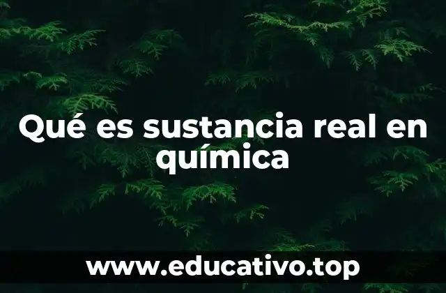 Qué es sustancia real en química