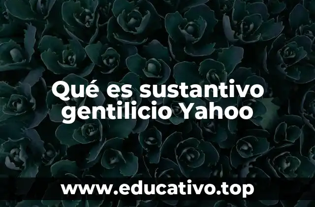 Qué es sustantivo gentilicio Yahoo