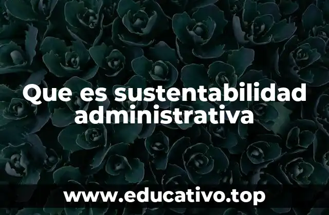 Que es sustentabilidad administrativa