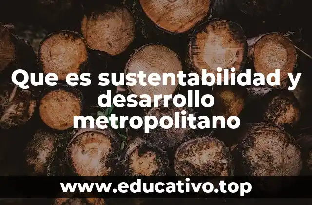 Que es sustentabilidad y desarrollo metropolitano