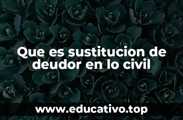 Que es sustitucion de deudor en lo civil