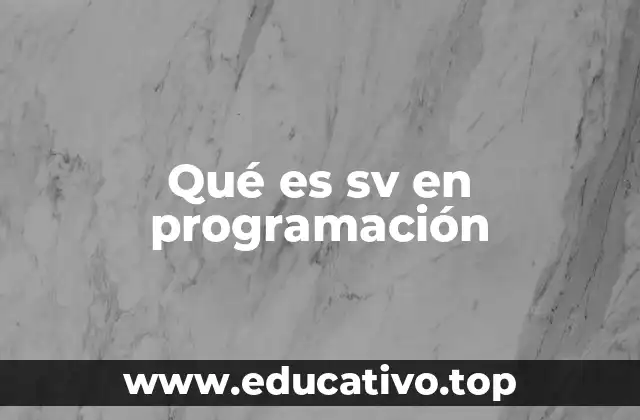 Qué es sv en programación