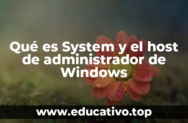 Qué es System y el host de administrador de Windows