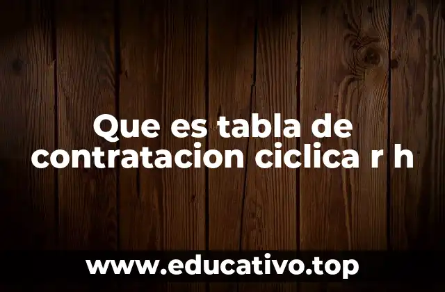 Que es tabla de contratacion ciclica r h