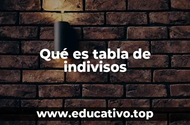 Qué es tabla de indivisos