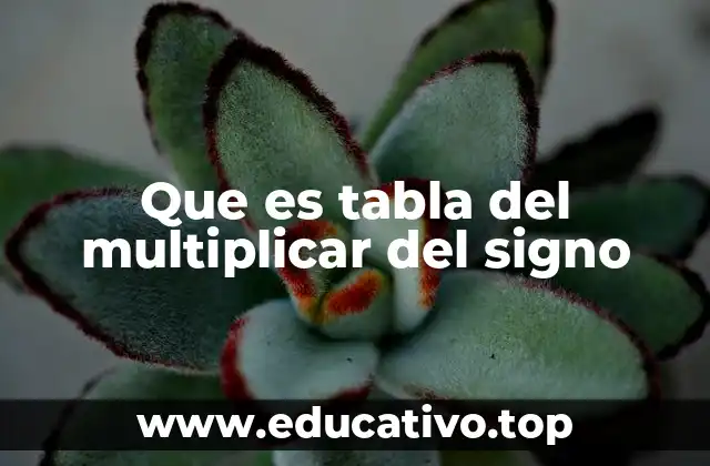 Que es tabla del multiplicar del signo