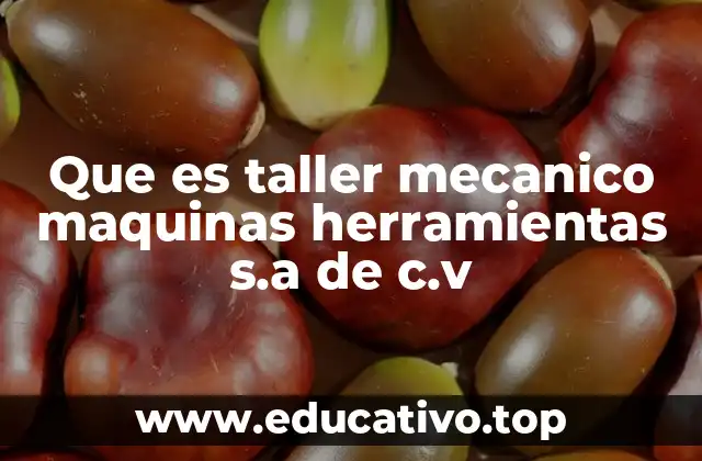Que es taller mecanico maquinas herramientas s.a de c.v
