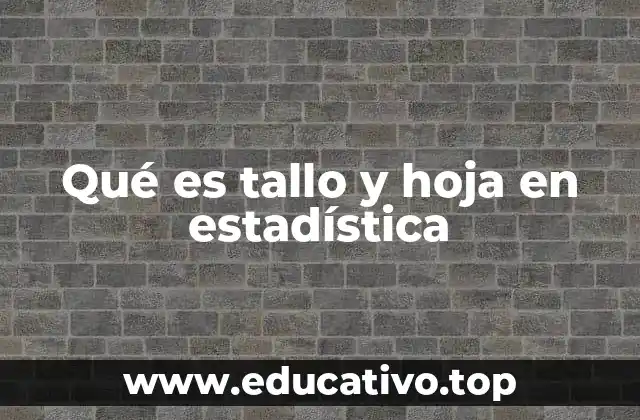 Qué es tallo y hoja en estadística